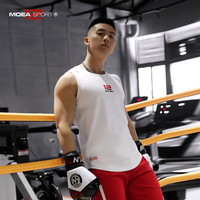 墨立方(MOEA)墨立方12周年纪念款健身坎肩男子蓝球服运动上衣T恤训练背心 白色 165/88A/S(120斤以下)