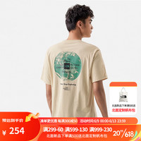 The North Face23春夏北面T恤男款户外舒适透气纯棉地球元素印花短袖81N2/7WF8 3X4卡其色/81N2 M