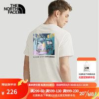 The North Face23春夏北面T恤男款户外舒适透气纯棉地球元素印花短袖81N2/7WF8 N3N白色/88BS M