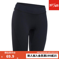 迪卡侬分体泳衣女大码套装冲浪潜水服防晒泳裤显瘦游泳衣OVOW 黑色五分裤_23年新 M