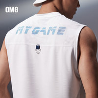 omG! 网眼拼接背心男夏季健身衣服跑步运动训练无袖t恤透气篮球服 纯洁白 L