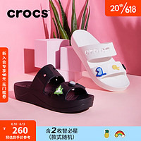 crocs卡骆驰贝雅云彩女士凉鞋户外平底拖鞋208188 黑色-001 38(240mm)