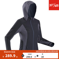 迪卡侬户外登山夹克软壳衣防风衣薄款外套女运动外套ODT1 女款黑色_23年新 L
