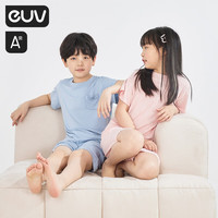 E.U.V儿童睡衣夏季薄款男女童竹纤维家居服套装2023新款 蓝色 130