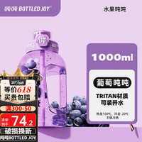 吨吨 BOTTLED JOY 吨吨桶新品夏日水果吨吨杯户外运动水壶1L提绳便携果茶杯耐冷耐热 葡萄吨吨*双饮1L