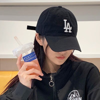 美职棒(MLB)旗舰官网帽子男帽女帽 23款 LA刺绣大标 鸭舌帽休闲帽遮阳棒球帽 LA刺绣大标/黑色 F