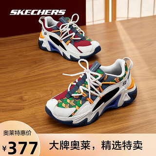 斯凯奇Skechers鬼灭之刃联名系列女子时尚机甲鞋复古运动鞋 NVMT 35.5