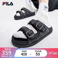 斐乐（FILA）官方男鞋老爹拖鞋2023年夏新款休闲凉拖LUCIA意艇沙滩鞋 黑-BA 43