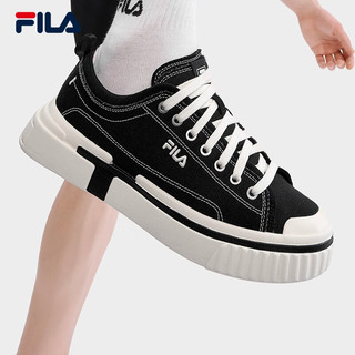 FILA 斐乐 LOOP断层鞋男鞋帆布鞋2023夏季新款休闲鞋运动板鞋 黑-BK 40
