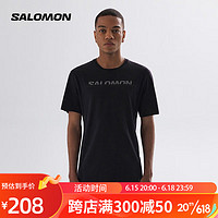 萨洛蒙（Salomon）男款 户外运动休闲舒适透气简约短袖T恤 ESSENTIAL LOGO SS TEE 深黑色 C20295 XL