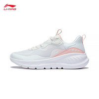 李宁(LI-NING)易适丨跑步鞋女鞋2023新款休闲慢跑运动鞋ARST074 云雾白/桃橘粉-1 37