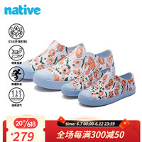 native亲子洞洞鞋Jefferson系列桃子印花户外沙滩凉鞋超轻透气运动鞋 浅蓝桃子云雾蓝 37