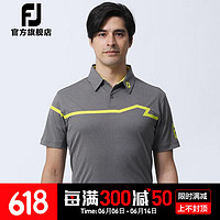 Footjoy新款高尔夫服装男士FJ春夏新款男装短袖T恤golf舒适运动衬衣 80473-深灰 L