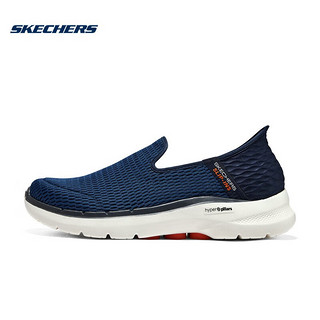 Skechers2023年夏季男士网面舒适运动健步鞋 894234-NVOR 海军蓝色/橘色 41