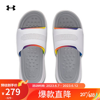 安德玛（UNDERARMOUR）Ansa Elevate男女情侣运动休闲拖鞋3026956 白色100 41