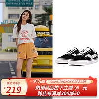 波尼(PONY)白鹿同款滑板鞋Skate男女情侣低帮休闲帆布耐磨运动鞋231U1SK10 黑色 40