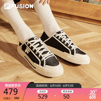 FILA FUSION斐乐潮牌WALLRIDE DX男鞋2023夏季一脚蹬帆布鞋板鞋