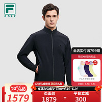 斐乐（FILA）高尔夫斐乐官方男子梭织外套2023夏季新款高尔夫运动简约立领上衣 深黑-BK 175/96A/L