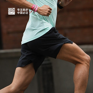 必迈（bmai）2023新男士运动跑步训练3.5寸轻量速干透气舒适休闲运动短裤透气 骑士黑-男 M