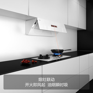 FOTILE 方太 抽吸油烟机灶具F1新月系列套装 家用侧吸变频烟灶24大风量烟灶联动01-F1A套餐天然气（三色可选）