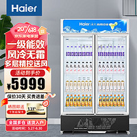 海尔（Haier）展示柜商用650升双门大容量 风冷无霜立式保鲜冷柜 商超便利店冰镇啤酒水饮料陈列冰柜SC-650HS