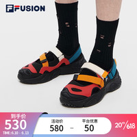 斐乐(FILA)斐乐潮牌凉鞋海螺沙滩鞋男鞋2023夏新款休闲凉拖 红蔷薇/黑-AB 42.5