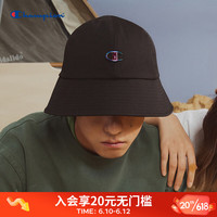 Champion2023春夏新款圆顶渔夫帽金属立体logo情侣男女同款 黑色 均码