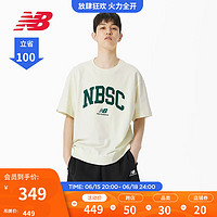 NEW BALANCE NB官方23新款男款圆领百搭印花运动休闲短袖卫衣 IV XS