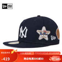 NEW ERA纽亦华2023新款棒球帽男女同款MLB平檐帽刺绣潮流情侣遮阳帽 60358055-藏青色 712