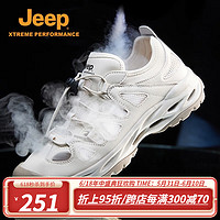 Jeep（吉普）男鞋夏季新款轻便耐磨透气包头凉鞋男户外运动徒步溯溪鞋 沙色 39