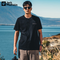 jackwolfskin狼爪t恤男春夏新品户外运动休闲体恤透气宽松半袖纯色快