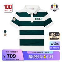 RYDER CUP莱德杯高尔夫男装短袖23夏季时尚运动舒适条纹翻领polo衫 墨绿色 S
