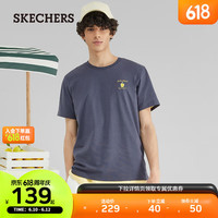 斯凯奇（Skechers）男女款短袖T恤衫潮流时尚百搭L223U059 奥德赛灰/026R S