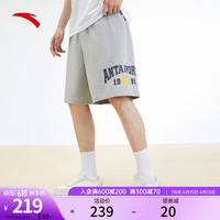 安踏（ANTA）男女同款针织五分裤2023夏季短裤潮流运动休闲装裤子152338311 灰花灰-1 S/男165