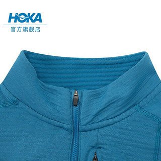 HOKA ONE ONE男款半拉链抓绒长袖1/2 Zip舒适灵活保暖 钢青色 L