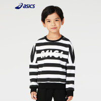 ASICS 亚瑟士 春夏款男女中大童儿童圆领条纹长袖休闲卫衣