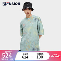 斐乐（FILA）FILA FUSION斐乐潮牌男子短袖T恤2023夏新款纯棉宽松运动休闲上衣 标准白-WT 165/88A/S