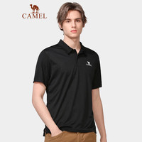 骆驼(CAMEL)户外翻领速干T恤女款春夏POLO衫情侣速干短袖上衣男 A1S2RL105H