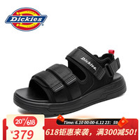 Dickies凉鞋男户外休闲潮软底2023夏季魔术贴沙滩鞋百搭两用凉拖鞋 黑色 39