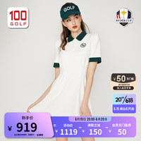RYDER CUP莱德杯高尔夫女装连衣裙23新品夏季时尚文艺运动收腰女裙 白色 XS