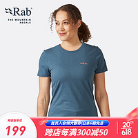 Rab睿坡新款女士纯棉速干短袖户外骑行轻量健身T恤 QCB-86 猎户座蓝 08