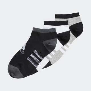adidas阿迪达斯官方男大童撞色运动短筒袜子IB0356 黑色/白/中麻灰 KM