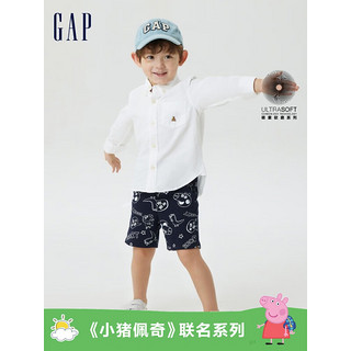 Gap男幼童夏季2023新款卫裤714677儿童装短裤 海军蓝 110cm(5岁)