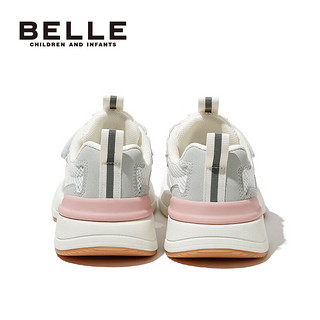 百丽（Belle）童鞋儿童校园运动鞋2023年夏季新款网面鞋女童休闲鞋男童透气板鞋 粉色 31码 适合脚长约19-19.4cm