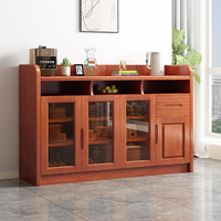贵妃实木餐边柜酒柜靠墙厨房客厅碗柜餐厅茶水柜储物柜子 实木餐边柜 海棠色 1.6米组合
