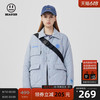 BEASTER小恶魔鬼脸潮牌棉衣宽松机能轻薄情侣冬季保暖棉服外套男 灰色 S