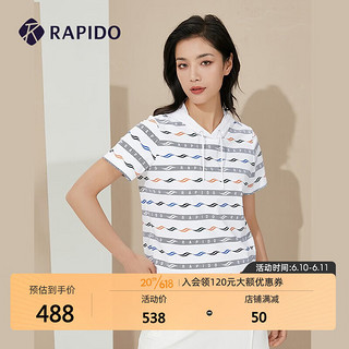 Rapido雳霹道2023年夏季新款女子连帽时尚休闲短袖T恤衫CP3442S39 蓝色 170/92A