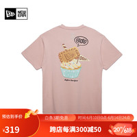 NEW ERA 纽亦华 2023新款短袖T恤男女同款情侣棉质印花圆领上衣 13718805-粉色 XXL