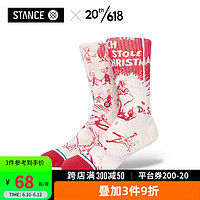 STANCE圣诞怪杰联名款时尚休闲中筒袜子男女棉袜舒适透气春季 米白色 M (38-42)