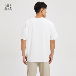  可隆 KOLON SPORT休闲T恤 露营系列 男子户外亲肤运动短袖 LHRT3MT581-IV 象牙白 175/L
